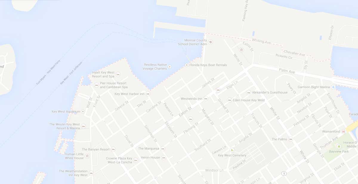 photo of a map of key west