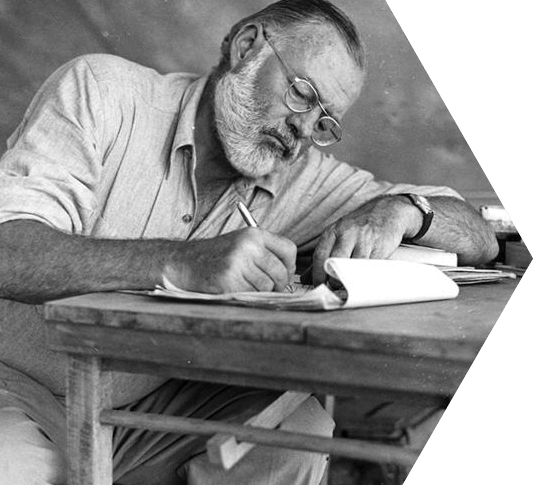 Photo of ernest hemingway writing