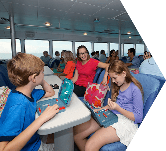 photo of kids having fun on the ferry