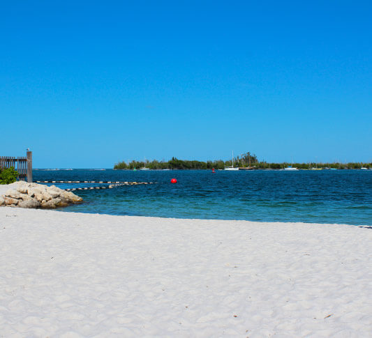 A view of the water from a beach in the Dry Tortugas