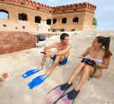 photo of people on the beach at the dry tortugas