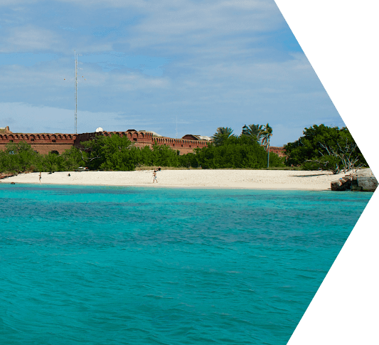 A distant view of Ft. Jefferson in the Dry Tortugas