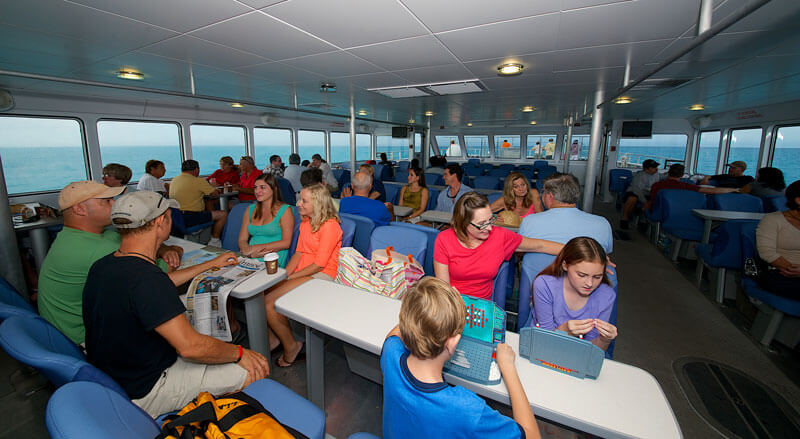 inside dry tortugas ferry