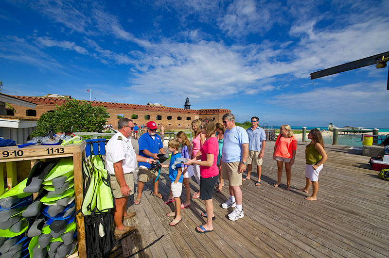 snorkeling equipment at fort jefferson