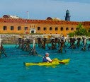 Image of Visitor Kayaking Near Fort Jefferson