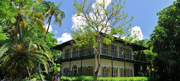 Outside Hemingway House Key West