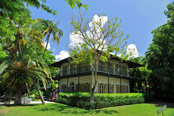 Outside Hemingway House Key West