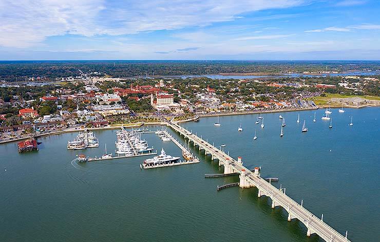 boat gliding through the waters of St. Augustine