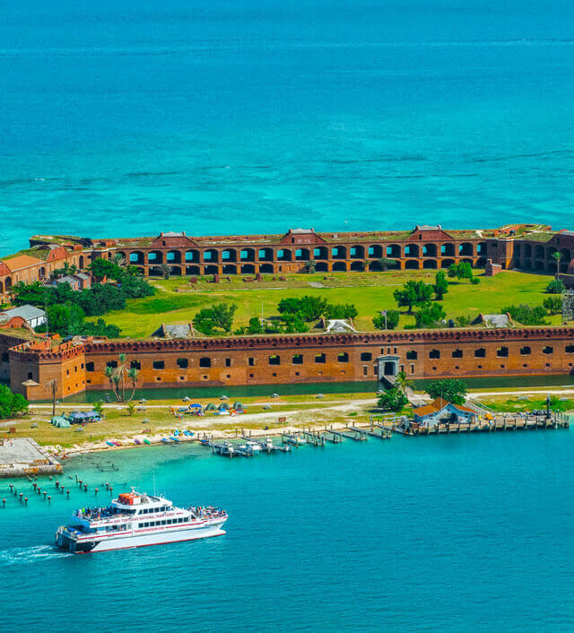 aerial photo of dry tortugas island