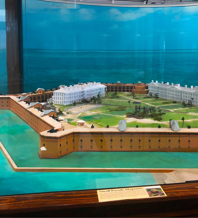 Photo of the Fort Jefferson 3D model on display at the Dry Tortugas Museum - Mobile Version