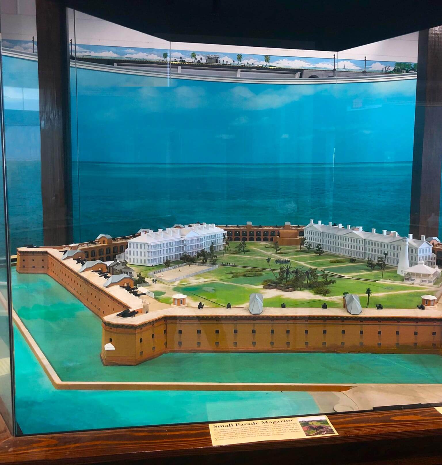 Photo of the Fort Jefferson 3D model on display at the Dry Tortugas Museum - Tablet Version