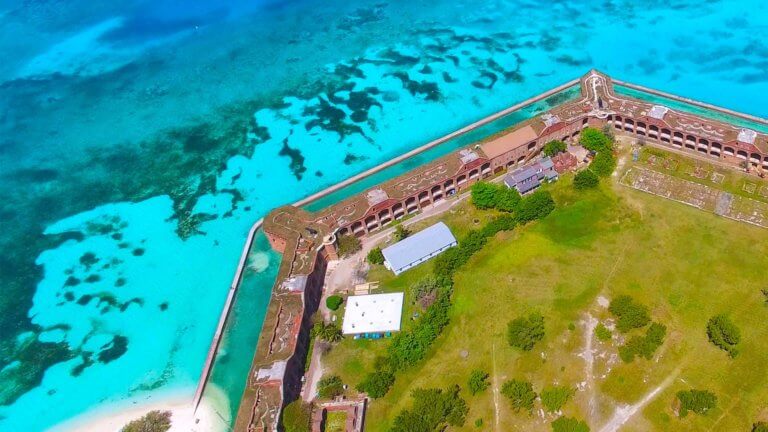 aerial photo of the dry tortugas