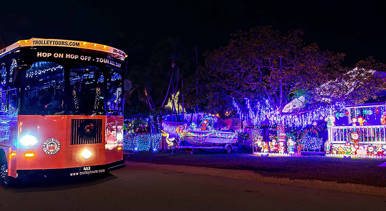 trolley holiday lights tour