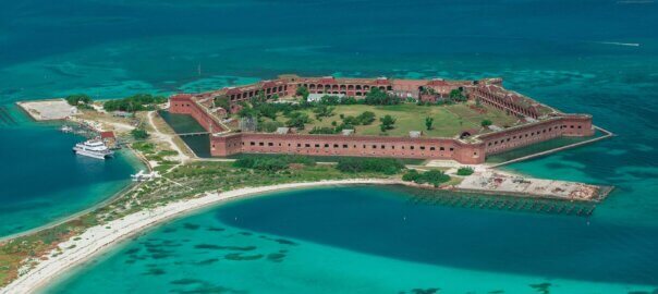 aerial view of the dry tortugas national park