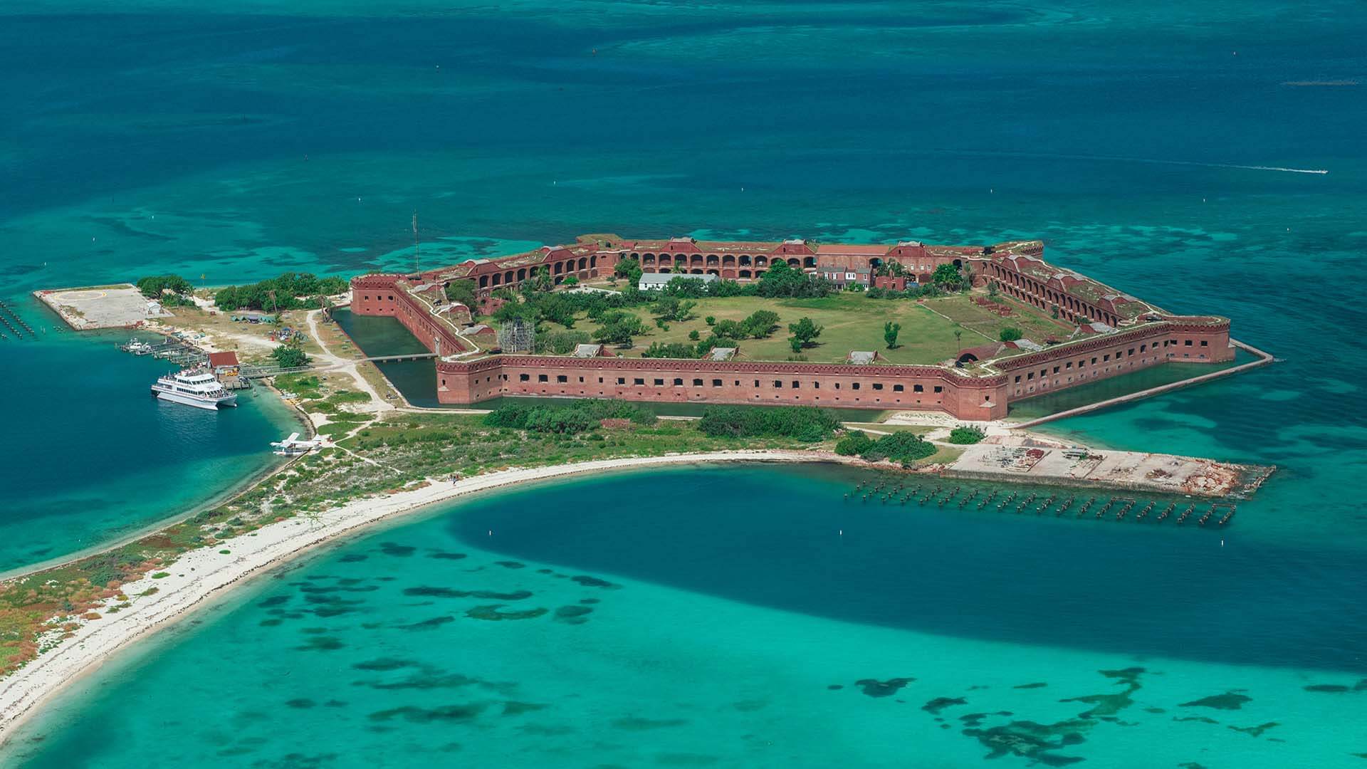 aerial view of the dry tortugas national park